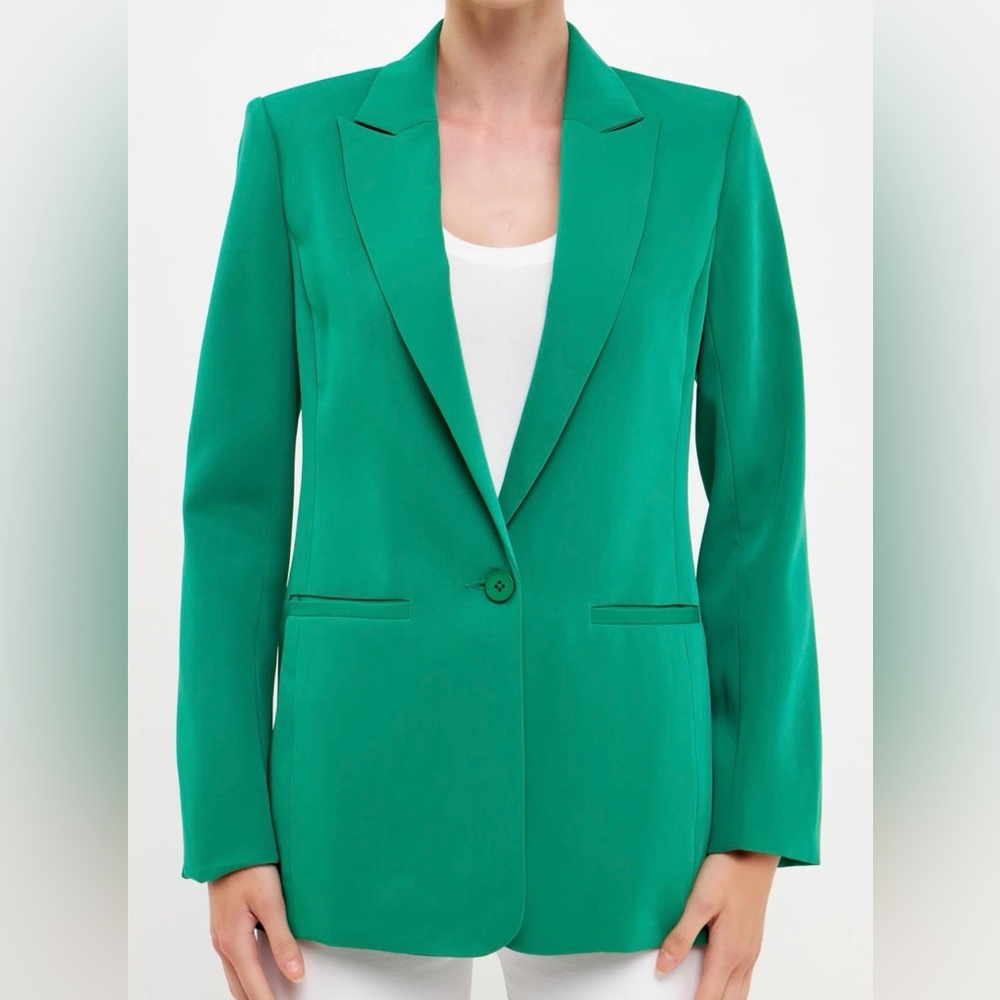Endless Rose Vibrant Green Single-Button Blazer